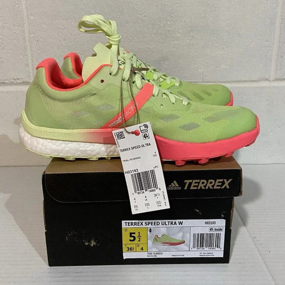 ADIDAS TERREX SPEED ULTRA W WOMEN 5.5 ALMOST‎ LIME COMFORT TRAIL RUNNING NIB - Picture 1 of 13